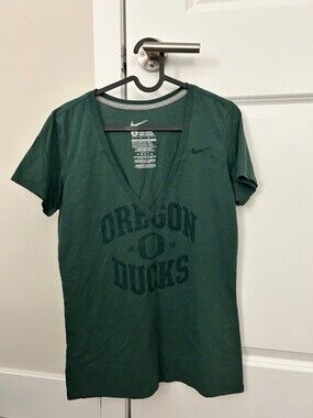 Nike Women's NCAA Oregon Ducks Deep V-Neck T-shirt Size Large